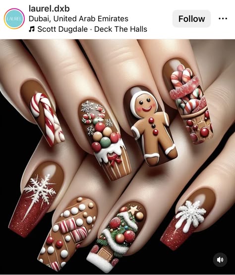 Xmas Nail, Nagellack Trends, Festive Nail Art, Cute Christmas Nails, Nail Forms, Manicure Kit, Nails Christmas, Nail Patterns, Festival Nails