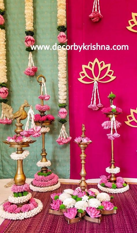 Nalangu Decoration, Indian Floral Decor, Pellikuthuru Decor, Home Flower Decor, Ganpati Decoration At Home, Janmashtami Decoration, Diy Floral Decor, Diwali Decorations At Home, Diwali Decoration Items