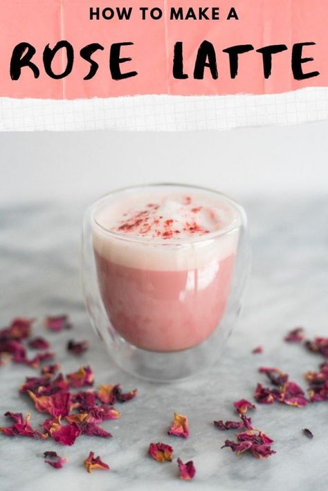 Rose Latte Recipe - Healthy, Natural and Easy - Tea Cachai Rose Latte Recipe, Cream Patisserie, Rose Latte, Tea Latte Recipe, Moon Milk, Easy Teas, Homemade Tea, Morning Drinks, Tea Ideas