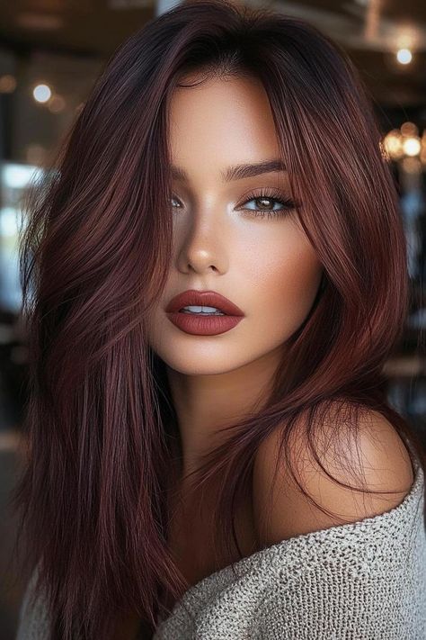 20 Rich Fall Hair Colors for Brunettes Fall Hair One Color, Fall Hair Colors Red Auburn, Hair For Latinas Color, Brunette Autumn Hair, Hair Color Trends For Fall 2024, Copper Hair For Brunettes, Trendy Winter Hair Color 2024 - 2025, Long Hair Color Ideas For Brunettes, Autum Hair 2024