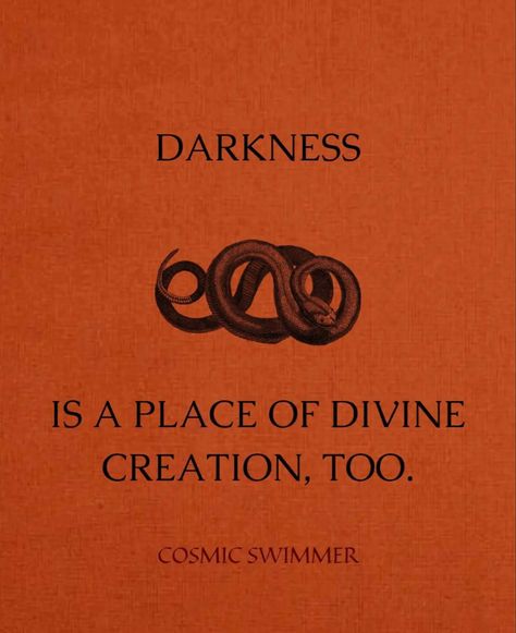 darkness is a divine creation, too. #darkfeminine #snake #divinedarkness #divinefeminineenergy Duality Quotes, Fotografi Vintage, Life Quotes Love, Moon Night, Shadow Work, New Energy, Psychic Readings, New Moon, Divine Feminine