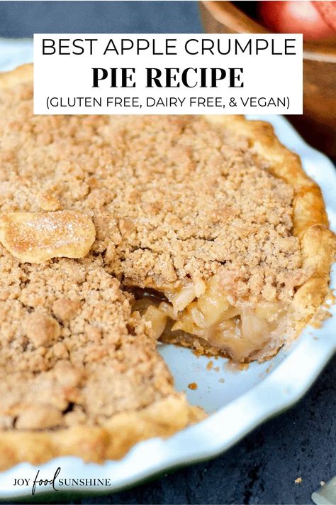 Best Gluten Free Apple Pie, Apple Pie Vegan Recipe, Gluten Dairy Free Apple Pie, Gf Apple Crumble Pie, Apple Pie Recipe Gluten Free, Gf Apple Pie Recipe, Vegan Thanksgiving Pie Recipes, Apple Pie Recipe Vegan, Vegan Apple Crumble Pie