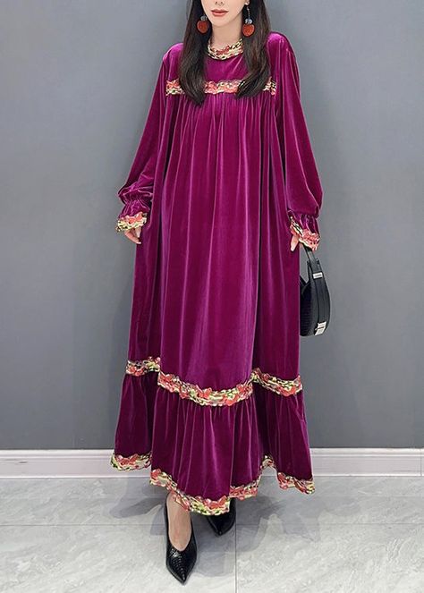 Velvet Frocks For Women, Velvet Long Dresses, Long Dresses Long Sleeve, Velvet Dress Long, Frock For Women, Blouse Jeans, Comfortable Room, Fabric Silk, Silk Velvet