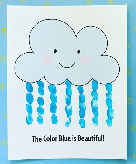 Color Blue Activities For Preschool Science Experiments, Blue Art For Preschool, The Color Blue Crafts For Preschool, Blue Craft Preschool, Preschool Blue Crafts, Weather Activities Preschool Worksheets, Color Of The Week Activities, Color Blue Crafts For Preschool, Art And Craft Activity For Kindergarten