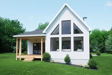 Charming two-story cottage home with awe-inspiring two-story living room. Upstairs you get a cozy loft retreat for relaxation and unwinding via staircase. Expansive covered back deck for enjoying tranquil surroundings and entertaining guests. We can modify any house plan you see on our site. Learn more about  modifications ..
❤️Click on the link #tinyhouse #tinyhouseplans House Plans Small Farmhouse, Small Cottage House Plans 2 Bedroom With Loft, 2 Story Cottage Floor Plans, Two Story Studio Apartment, 26x32 House Plans, Tiny Two Story House Plans, 700 Sq Ft House Plans With Loft, 2 Bedroom 2 Bath House Plans With Loft, Two Bedrooms Two Bathrooms House Plans