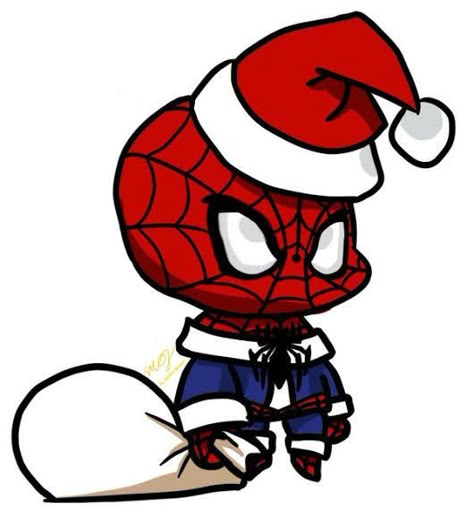 Spiderman Christmas Drawing, Christmas Wallpaper Spiderman, Marvel Christmas Icons, Spiderman Christmas Wallpaper, Christmas Marvel, Spider Man Christmas, Cute Deadpool, Spiderman Christmas, Marvel Christmas