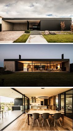 Modern Houses Architecture, Flat House Design, Modern Glass House, Casa Country, Concrete House, Modern Architecture House, Architect House, Modern House Plans, House Architecture Design