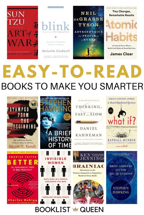 Looking for books that will make you smarter? Skip the textbooks and try these easy to red books that make you smarter. | books make you smarter | books to read to make you smarter | books that will make you smarter | books that make you smarter | books to make you smarter reading lists | intelligent books to read | books that will make you clever | books for smart people reading lists | books to improve your mind Intelligent Books, Best Books For Men, Business Books Worth Reading, People Reading, Empowering Books, Best Self Help Books, Books To Read Nonfiction, Improvement Books, Investing Books