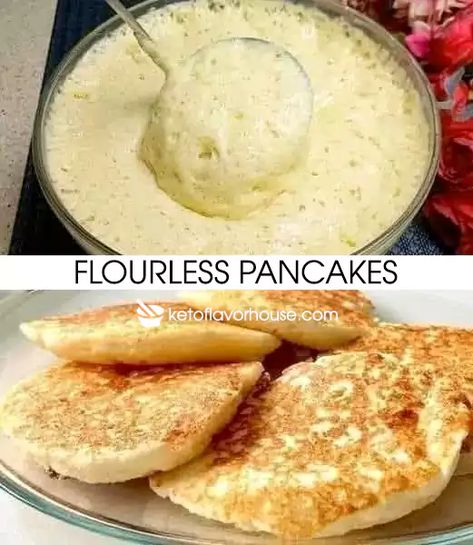 Flourless pancakes Recipe Low Cal Pancakes, Three Ingredient Pancakes, Keto Naan Bread, Gf Df Meals, Keto Carnivore Diet, Df Meals, Flourless Pancakes, Best Keto Pancakes, Keto Easy Recipes