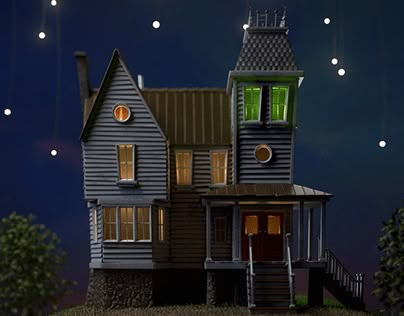 Beetlejuice House 3D model Beetlejuice Model Town, Beetlejuice House Interior, Beetlejuice House Floor Plan, Beetle Juice House, House To Draw, Lydia Deetz Aesthetic, Beetlejuice Halloween Decor, Horror Dollhouse, Beetlejuice Stuff