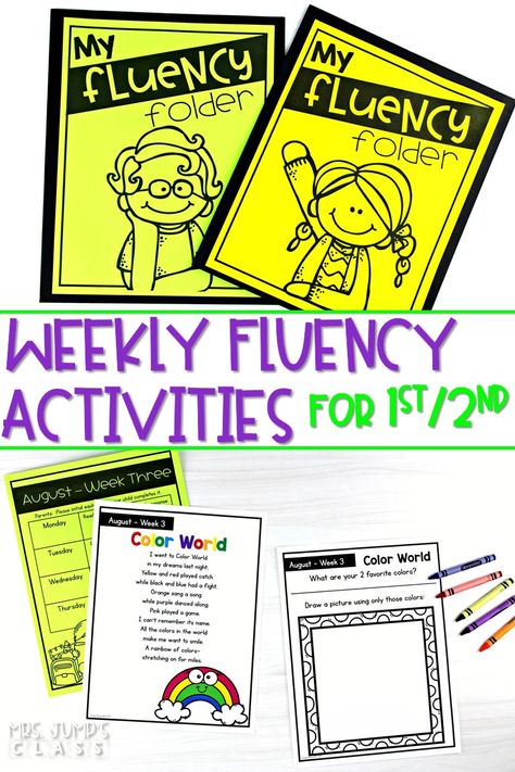 Fluency Intervention 2nd Grade, Building Fluency 2nd Grade, 1st Grade Rti Activities, 1st Grade Fluency Activities, Fluency Folders 2nd Grade, Reading Fluency Activities 2nd Grade, Fluency Folders First Grade, Fluency Activities 2nd Grade, Reading Fluency Activities 1st Grade