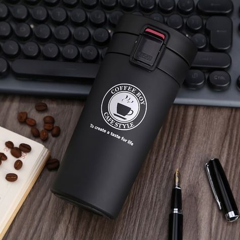 Thermo Mug, Coffee Mug Display, Coffee Shop Branding, Trendy Water Bottles, Coffee Thermos, Thermal Water, Mug Display, Thermos Flask, Stainless Steel Thermos