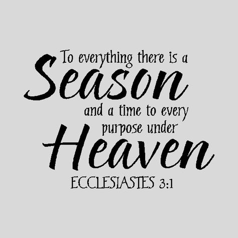 To everything, turn, turn, turn..... Seasons Quotes, Inspirational Quotes About Change, Season Quotes, Change Quotes, Religious Quotes, Vinyl Lettering, Verse Quotes, A Quote, Wall Quotes