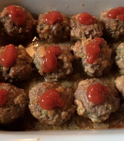 Classic Meatloaf Meatballs - The Tipsy Housewife Meatloaf Meatballs Tipsy Housewife, Tipsy Housewife Meatloaf Meatballs, Classic Meatloaf Meatballs Tipsy Housewife, Tipsy Housewife Meatballs, Meatloaf Balls, Mixed Seafood Recipe, Mixed Seafood, Ground Beef Dinners, Tipsy Housewife