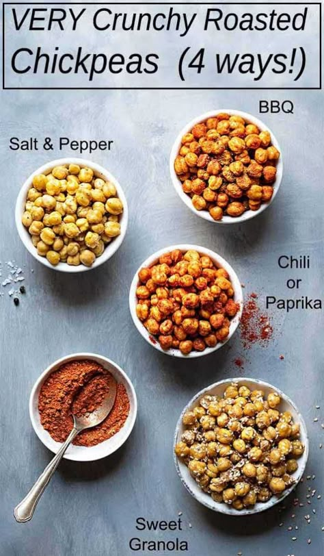 Roasted chickpeas (oven and air fryer directions) Roasted Chickpeas Oven, Snack Airfryer, Airfryer Healthy, Flavored Chickpeas, Chickpea Snacks, Crunchy Chickpeas, Crispy Chickpeas, Vegan Snack, Dutch Oven Recipes