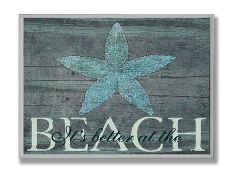 Bring the beach into your home with this easy DIY coastal project. Coastal Bedding, Beach Home Decor, Beach House Ideas, Beach Wall Decor, I Love The Beach, Beach Bathrooms, Beach Signs, Lithograph Print, Stupell Industries