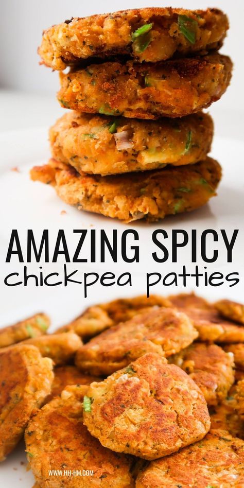 Chickpea Cakes Vegan, Garbanzo Bean Patties, Chickpea Low Calorie Recipes, Protein Bean Recipes, Mashed Chickpea Recipes, Spicy Chickpea Recipes, Chickpea Vegan Recipes, Chick Peas Recipes Healthy, Meals With Chickpeas