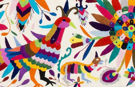 Otomi Embroidery - Inspirations Studios Diy Otomi Embroidery, Bird Meaning, Brand Essence, Otomi Embroidery, Cave Drawings, Hand Sketch, Mexican Art, Winter Blues, Name Ideas