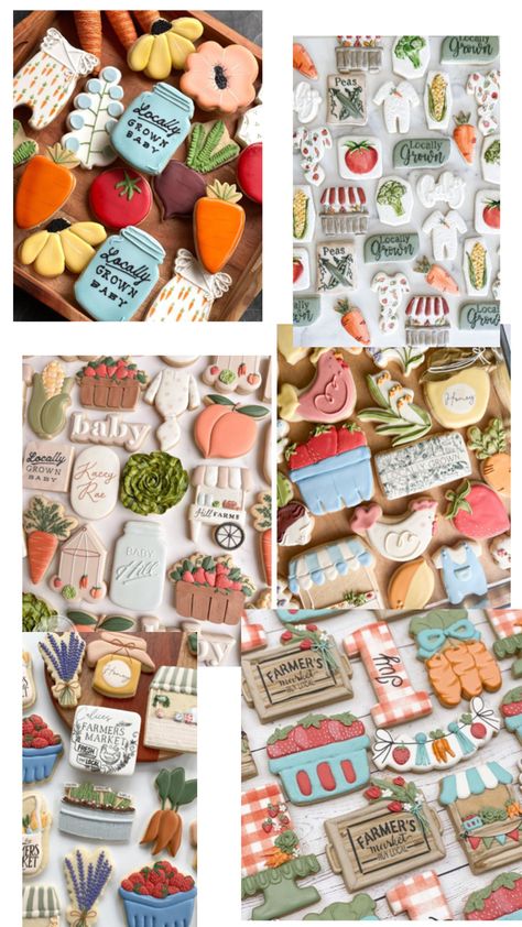 Farmers Market Cookies, Farm Baby, Baby In Bloom, Marketing Cookies, Local Farmers Market, Locally Grown, Baby Girl Nursery, Baby Grows