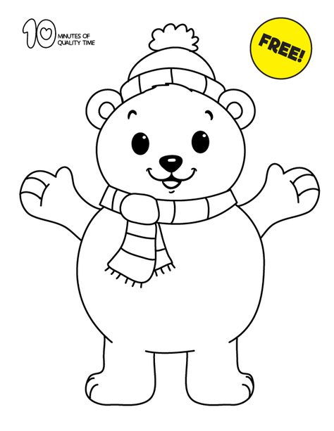 Polar Bear Free Coloring Page Polar Bear Coloring Pages Free Printable, Polar Bear Worksheets Preschool, Polar Bear Art For Kids, 2s Activities, Polar Bear Template, Polar Bear Coloring Pages, Polar Bear Coloring Page, Polar Bear Color, Polar Bear Drawing