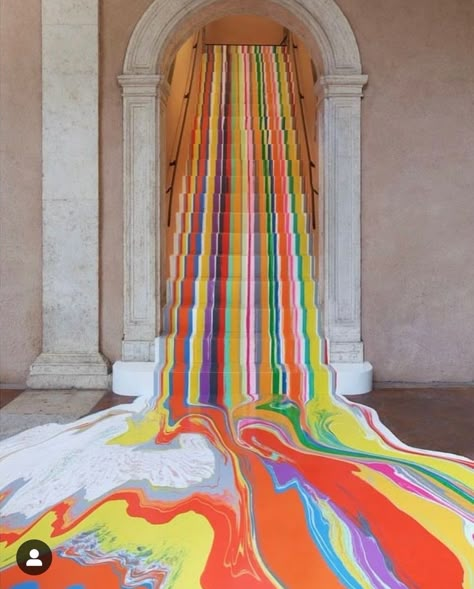 Colorful Art Installations, Material Art, Carpet Stairs, Exhibition Space, Global Design, Art Installation, Art Installations, Experiential, Public Art