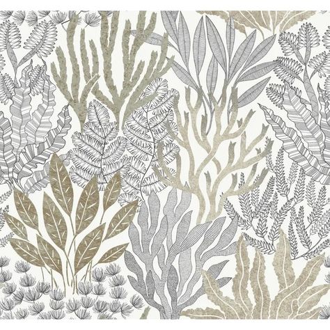 Kravet Design - W4246-106 | Kravet Aqua Wallpaper, Sea Floor, Leaves Wallpaper, W Wallpaper, York Wallcoverings, Manhattan Comfort, Leaf Wallpaper, Red Wallpaper, Green Wallpaper