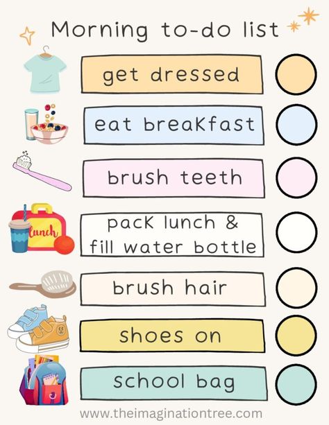 Morning Routine With Kids, Morning Routine Printable, Daily Routine Kids, Daily Routine Chart For Kids, Morning Routine Chart, Morning Routine Kids, Morning School, Morning Checklist, Toddler Routine