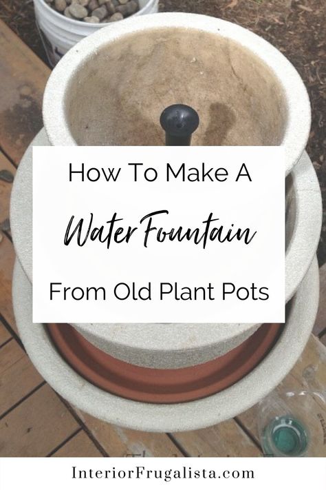 Diy Plant Pot Water Fountain, Diy Bird Fountain Water Features, Diy Urn Fountain, Solar Outdoor Fountains, Diy Outdoor Water Features Simple, Diy Pot Water Fountain, Diy Plant Pot Water Feature, Outdoor Diy Fountain Ideas, Diy Container Waterfall