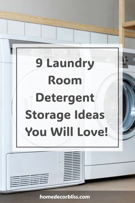 9 Laundry Room Detergent Storage Ideas You Will Love! Laundry Soap Storage Ideas, Laundry Pod Storage Ideas, Laundry Room Detergent Storage, Detergent Storage Ideas, White Laundry Room Ideas, Laundry Soap Dispenser, Laundry Detergent Storage, White Laundry Room, Detergent Storage