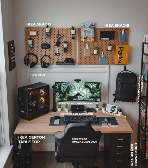 Studio In Casa, Home Studio Setup, Desk Setups, Bedroom Setup, Gaming Room Setup, Setup Ideas, Gamer Room, Desk Ideas, Pc Setup