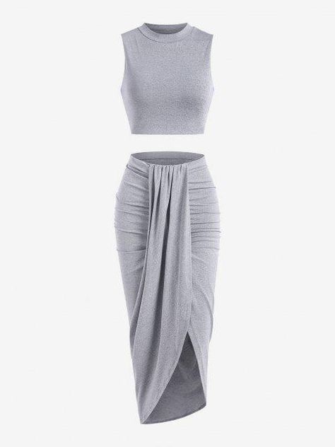 #girlsfashion #girlyoutfits #girlsclothes #girlswears #womenfashionstyle #womenfashionwear #womenfashiontrends #womenfashionline #womenfashionstore #womenfashionpower #womensfashion #womenfashionpost #blousewithpocket #longsleeveshirts #longsleevedress #longsleevetop #newchic Amazon Wardrobe, Twist Skirt, Split Front Skirt, Summer Two Piece Outfits, Twisted Skirt, Ruffle Pattern, Pencil Skirt Casual, Mother Of Bride Dresses, Rock Outfit