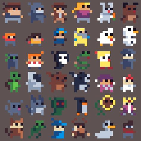 7x7 Pixel Art, Pixel Art 8x8, 8x8 Pixel Art, Pixel Art Characters 16x16, 16x16 Pixel Art, Pixel Art Characters 32x32, Pixel Art 24x24 Character, Pixel Character Sprite 32x32, Platformer Tileset Pixel Art