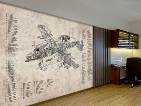 Aviation Room Ideas, Vintage Aviation Decor, Aviation Bedroom, Aviation Office, Engineering Office, Aviation Room, Aviation Nursery, Gaming Lounge, Aviation Theme