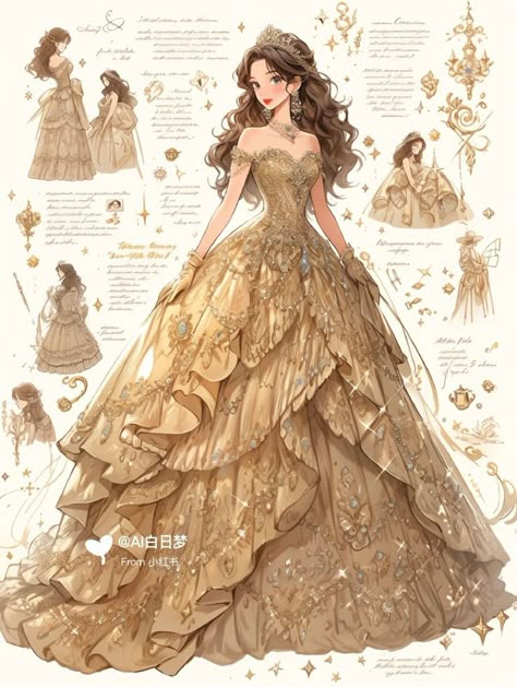 Oc Dress, Outfit Female, Dreamy Gowns, Girl Oc, Dress Design Drawing, Old Fashion Dresses, Fashion Drawing Dresses, Fantasy Dresses, Fashion Illustration Dresses