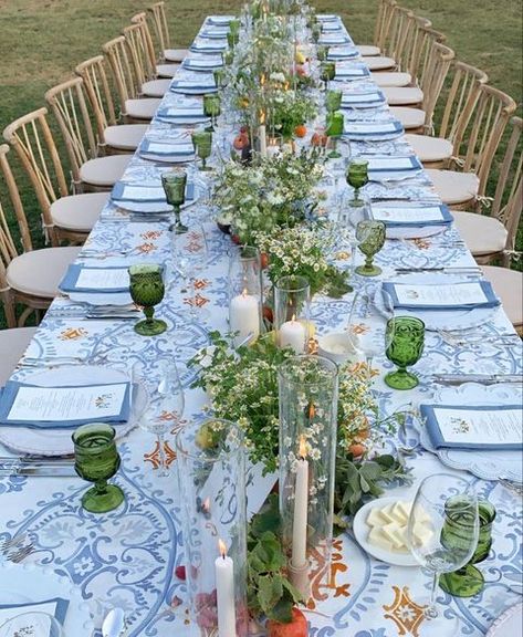 Beautiful garden dinner table. Created by Beth Helmstetter. Garden Dinner Table, Garden Tablescape, Garden Dinner, Tent Decor, Tablescape Wedding, Welcome Party, Party Inspiration, Summer Garden, Dinner Parties