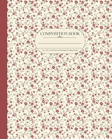 Composition Notebook: Cottagecore Style Red Flowers | 7.5" x 9.25" | College Ruled 120 Pages: Publishing, AesthetCampus: Amazon.com: Books Cute Journals Covers, Cover Page Notebook, Things To Use Notebooks For, Cover For Notebook, Composition Notebooks, Composition Cover, Note Book Covers, Good Notes Covers, Notes Cover