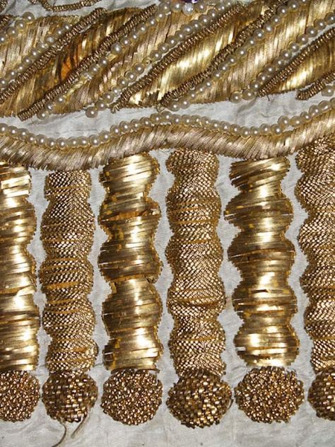 Goldwork Embroidery, Haute Couture Embroidery, Gold Work Embroidery, Zardozi Embroidery, Couture Embroidery, Crazy Quilting, Gold Work, Gold Embroidery, Needle Arts