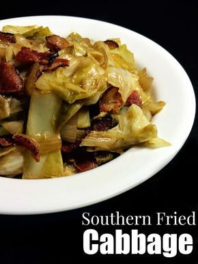 Southern Fried Cabbage | Aunt Bee's Recipes Cabbage With Bacon, Fried Cabbage Recipes, Southern Fried Cabbage, Bacon Fried Cabbage, Tasty Salads, Sauteed Cabbage, Braised Cabbage, Cabbage And Bacon, Camp Food