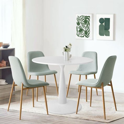 Wade Logan® Folmar 5 - Piece Pedestal Dining Set & Reviews | Wayfair Modern Vibe, Side Chairs Dining, Online Furniture Stores, Dining Chair Set, Side Chair, Chair Set, Side Chairs, Dining Furniture, Furniture Store