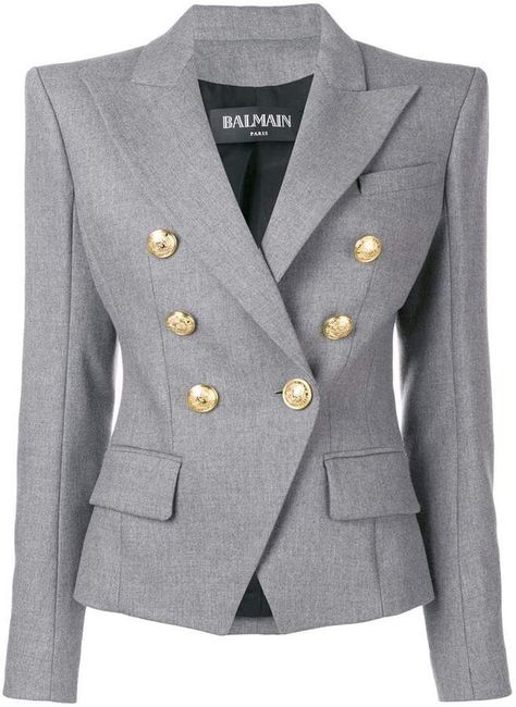 #affiliatead-- Balmain double breasted wool blazer -- #chic only #glamour always Toddler School Uniforms, Blazer Design, Balmain Jacket, Designer Blazers, Blazer Designs, Fitted Blazer, Streetwear Fashion Women, Breasted Blazer, Blazer Outfits