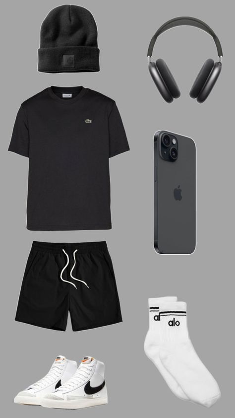 Outfit Cowok, Sporty Outfits Men, Black Men Fashion Urban, Gym Outfit Men, Everyday Casual Outfits, Classy Outfits Men, Mens Trendy Outfits, Men Stylish Dress, Boys Summer Outfits