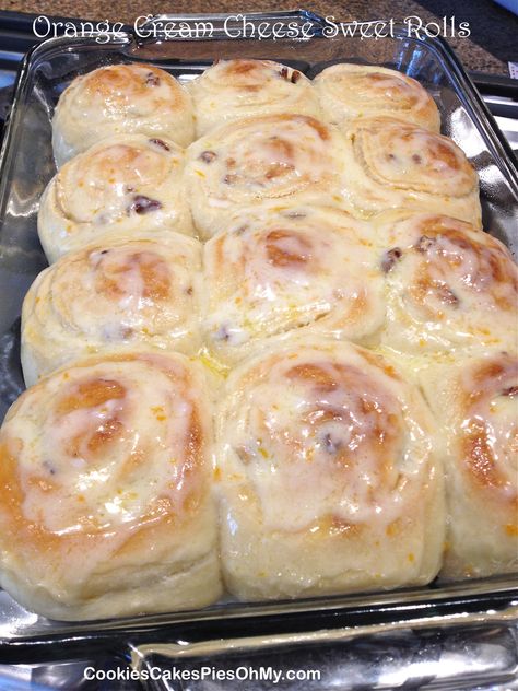 Cream Cheese Sweet Rolls, Sweet Roll Dough, Gallon Of Milk, Hot Buns, Orange Sweet Rolls, Sweet Bread Rolls, Orange Cream Cheese, Cinnamon Roll Recipe Homemade, Sweet Roll Recipe