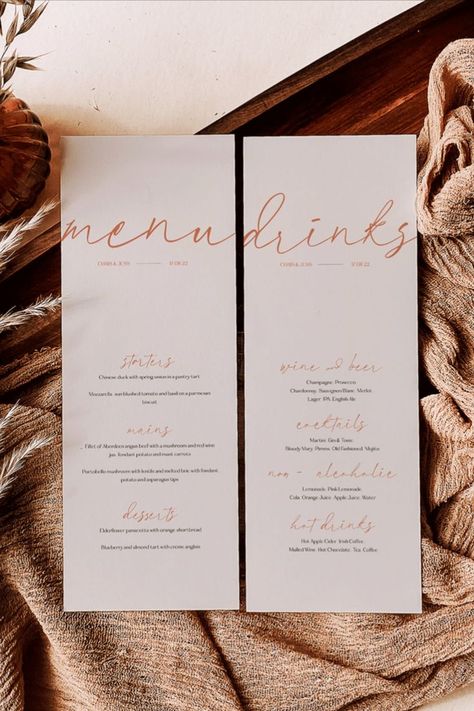 Edit and print your wedding dinner and drinks menu effortlessly with this taupe menu card template perfect for a natural or boho wedding theme. Use as your table decor during your wedding dinner, reception or even your cocktail party!

Taupe Wedding | Boho Wedding | Wedding Dinner Menu Ideas | Wedding Drink Menu Sign | Wedding Menu Template Wedding Dinner Menu Ideas, Party Menu Design, Wedding Drink Menu Sign, Menu Ideas Wedding, Boho Desert Wedding, Menu Drink, Weddings 2024, Wedding Menus Design, Fonts Background