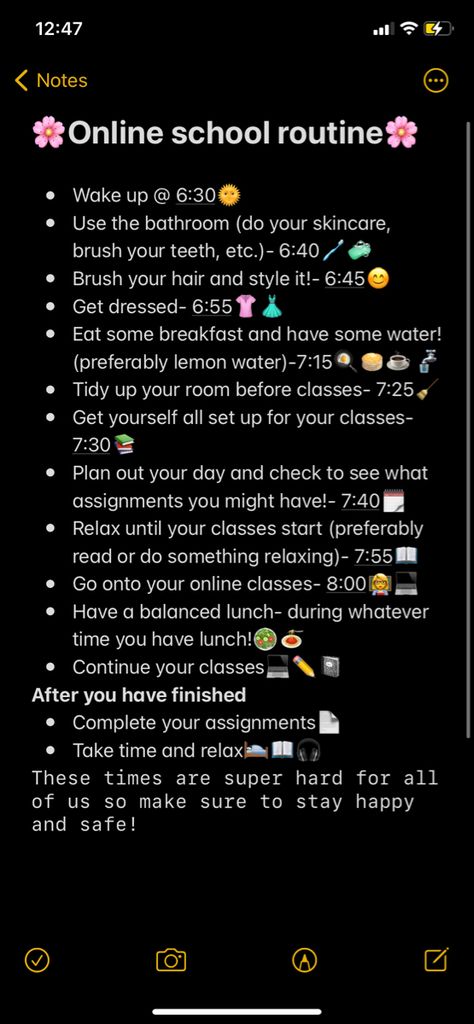 A nice and simple routine to be productive during online school! 🌞 #routine #calming #productive #onlineschool #morningroutine #aesthetic Online School Routine, School To Do List Printable, School To Do List, Online School Organization, Class Routine, School Routine For Teens, Simple Routine, Daily Routine Schedule, Morning Routine Productive