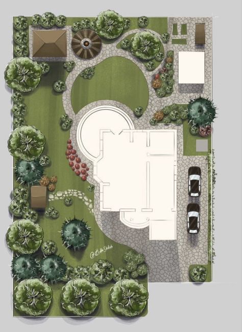 Landscape Ideas Drawing Architecture, Site Plan Design Ideas, Landscape Ideas Sketch, Landscape Ideas Plan Architecture, Villa Landscape Design Plan Layout, Landscape Design Drawings Plan, Compound Landscape Design, Architecture Landscape Plan, Landscape Plan Architecture