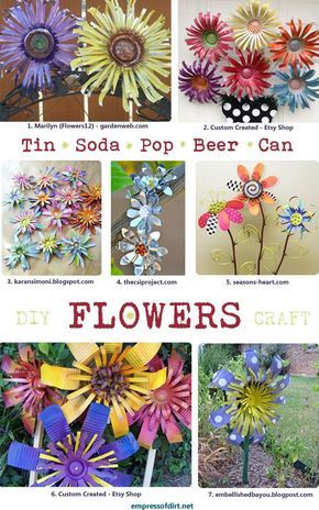 Soda Can Flowers, Pop Can Crafts, Can Projects, Tin Can Flowers, Can Flowers, Soda Can Art, Soda Can Crafts, Can Ideas, Tin Can Art