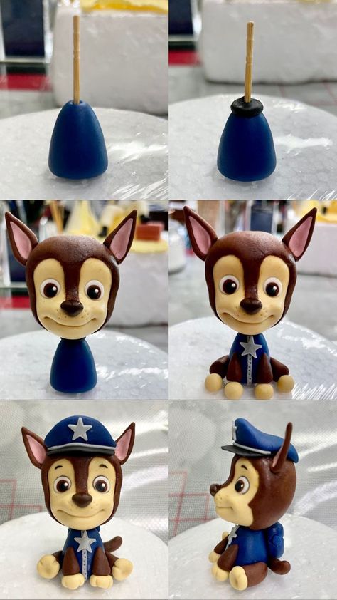 Paw Patrol Fondant Figures Tutorial, Paw Patrol Fondant Figures, Paw Patrol Cake Pops, Cake Paw Patrol, Skye Paw Patrol Cake, Paw Patrol Birthday Party Cake, Paw Patrol Cake Topper, Paw Patrol Figures, Paw Patrol Decorations