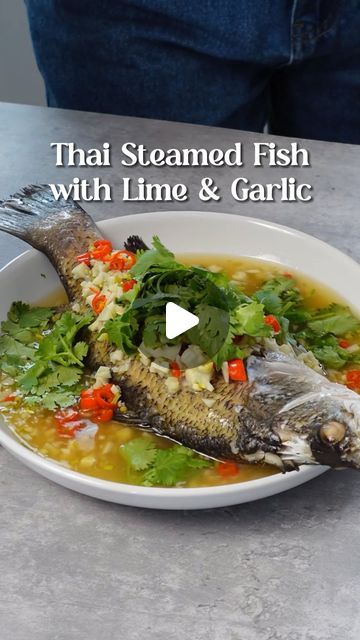 Fish Thai Recipes, Thai Steamed Fish Recipe, Boiled Fish Recipe, Thai Fish Recipes, Steam Fish Recipe, Fish Boil Recipe, Thai Steamed Fish, Thai Fish Recipe, Steamed Recipes