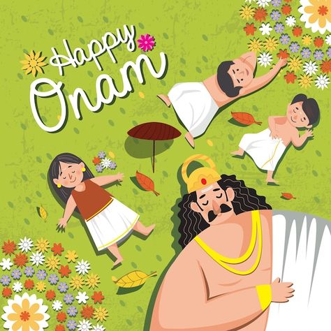 Happy Onam Poster, Onam Illustration, Onam Poster, Happy Onam, Daisy Wallpaper, Kids Illustration, Fun Illustration, Easy Drawing, Content Ideas