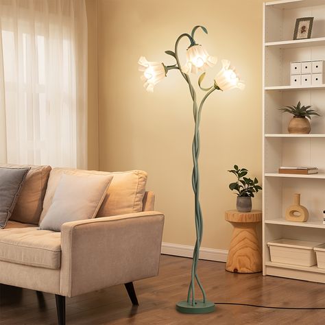 1pc Art Deco Flower Floor Lamp, Flexible Arm DIY Shape, 3-Color Temperature LED, Matte Metal & Plastic, Adjustable Lighting for Bedroom, Living Room, Study, Hotel Decor, Button Control, 110V-130V US Plug, Includes 3 Bulbs https://share.temu.com/QqjvHCQ3hWA via @shoptemu Flower Floor Lamp, Flower Floor, Lighting For Bedroom, Art Deco Flower, Led Flower, Dorm Inspo, Fan Lamp, Living Room Study, Hotel Decor